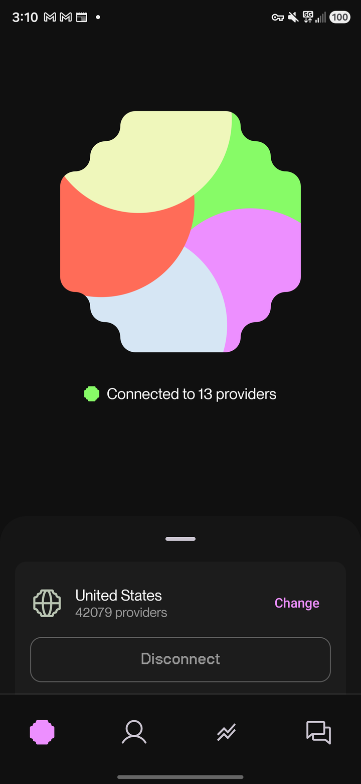 The connect screen
